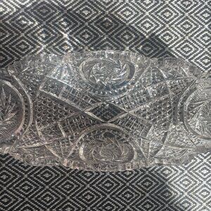 American Brilliant Period Cut Glass Celery Tray W 12 in x L 5 in